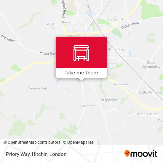 Priory Way, Hitchin map