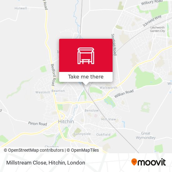 Millstream Close, Hitchin map