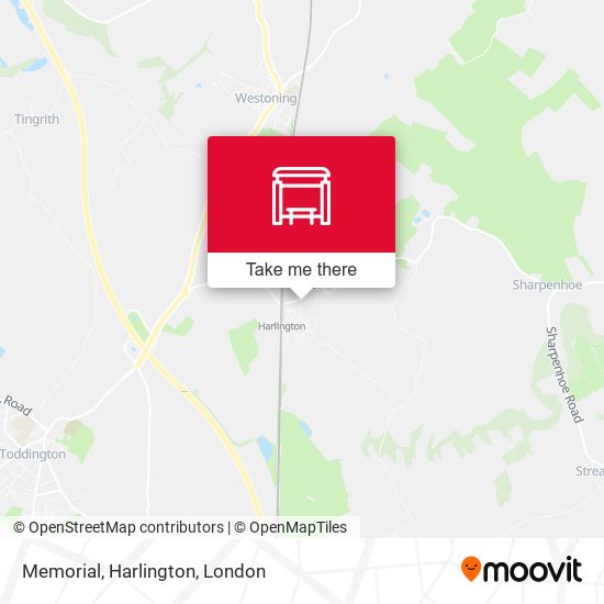 Memorial, Harlington map