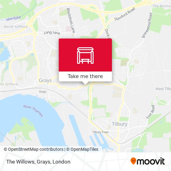 The Willows, Grays map