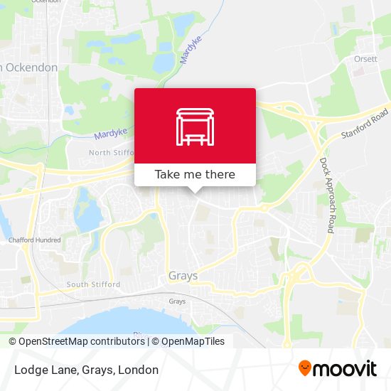 Lodge Lane, Grays map