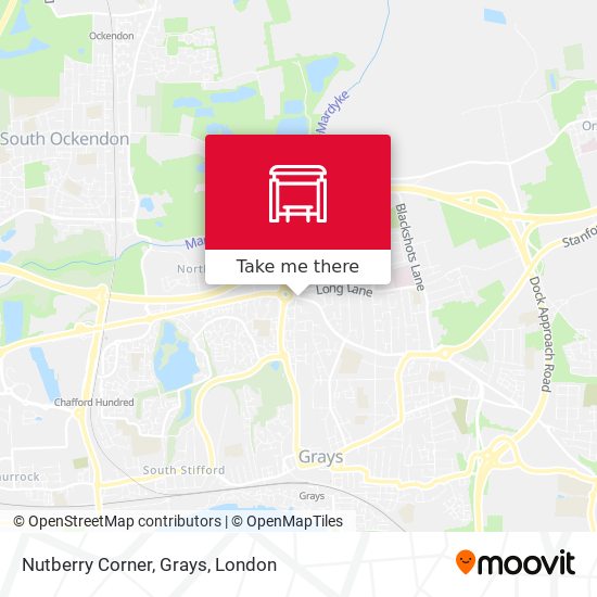 Nutberry Corner, Grays map