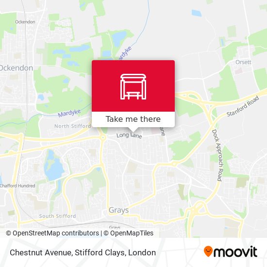 Chestnut Avenue, Stifford Clays map