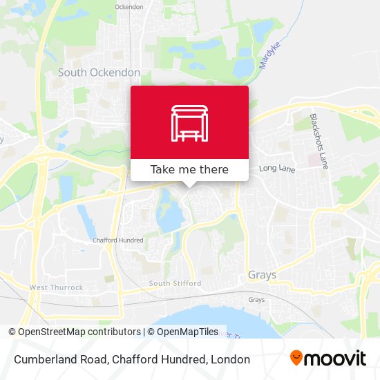 Cumberland Road, Chafford Hundred map