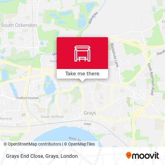 Grays End Close, Grays map