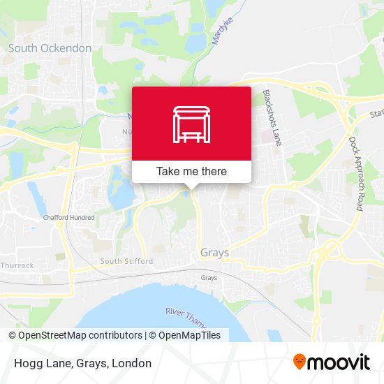 Hogg Lane, Grays map