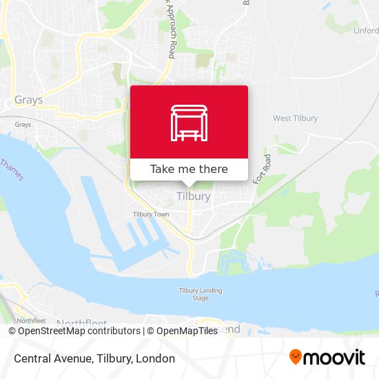 Central Avenue, Tilbury map