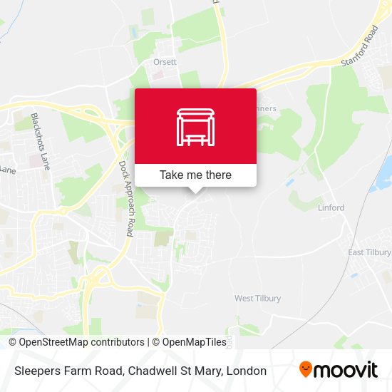 Sleepers Farm Road, Chadwell St Mary map