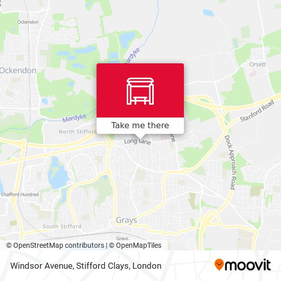 Windsor Avenue, Stifford Clays map