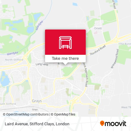 Laird Avenue, Stifford Clays map