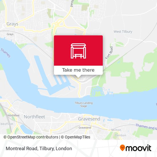 Montreal Road, Tilbury map