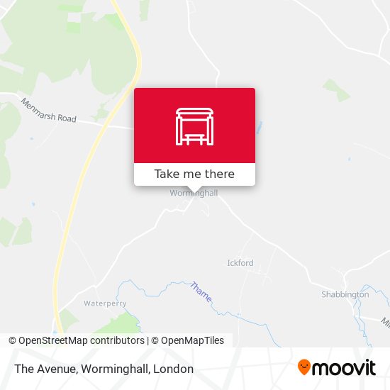 The Avenue, Worminghall map