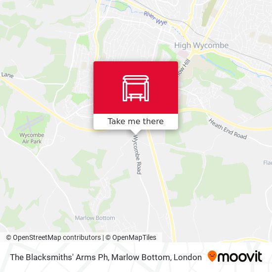 The Blacksmiths' Arms Ph, Marlow Bottom map