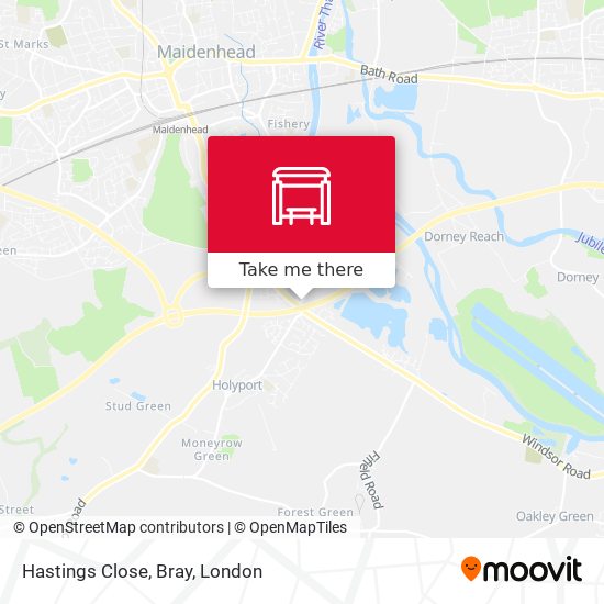 Hastings Close, Bray map