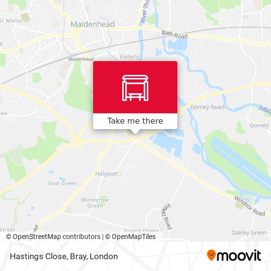 Hastings Close, Bray map