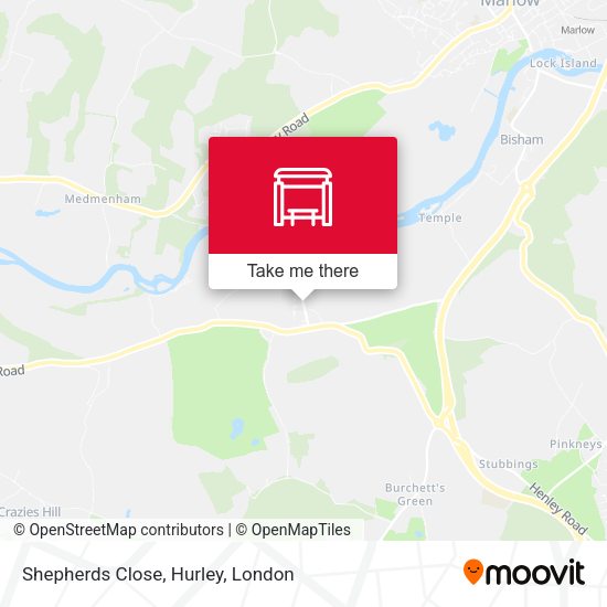 Shepherds Close, Hurley map