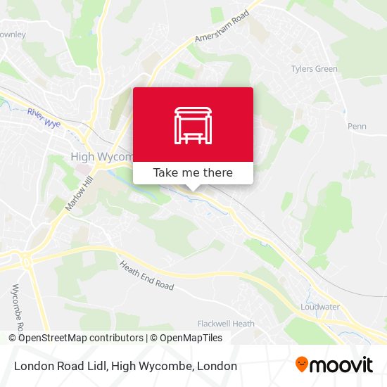 London Road Lidl, High Wycombe map