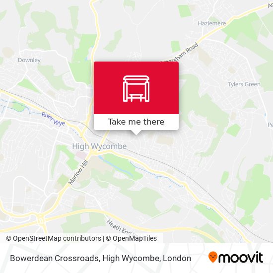 Bowerdean Crossroads, High Wycombe map