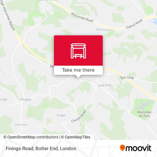 Finings Road, Bolter End map