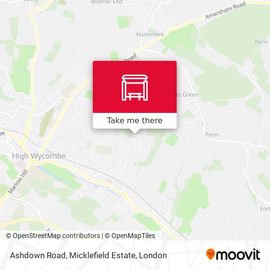 Ashdown Road, Micklefield Estate map