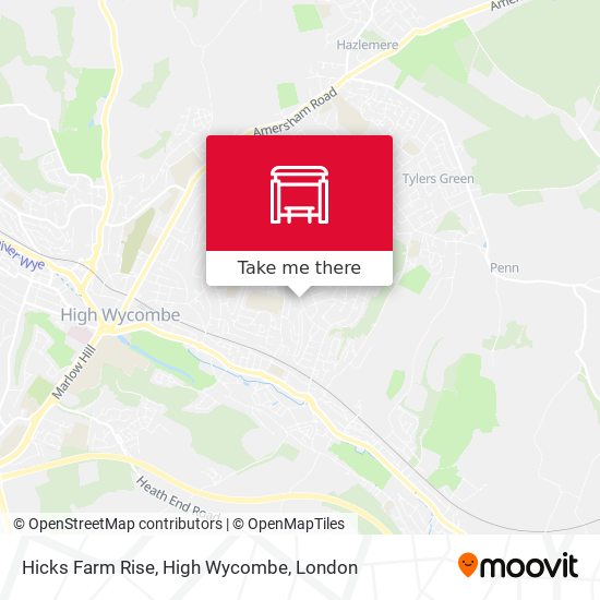 Hicks Farm Rise, High Wycombe map