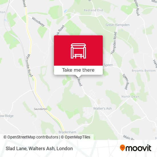 Slad Lane, Walters Ash map