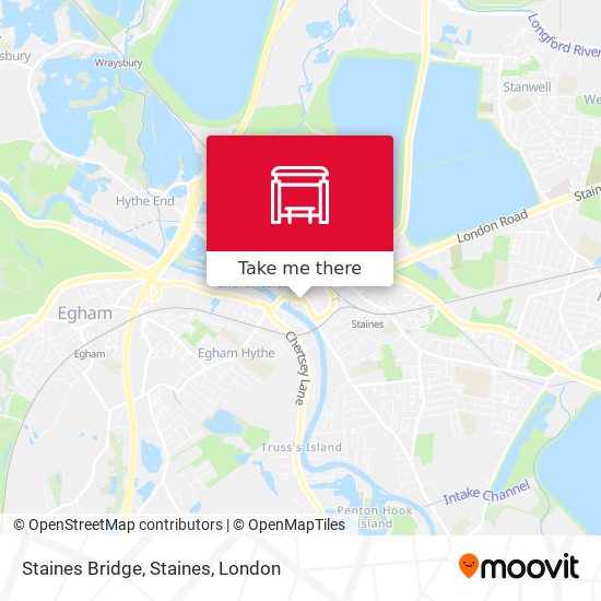Staines Bridge, Staines map