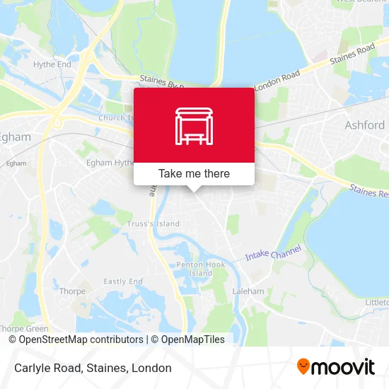 Carlyle Road, Staines map