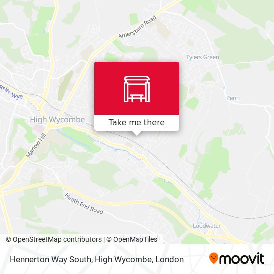 Hennerton Way South, High Wycombe map