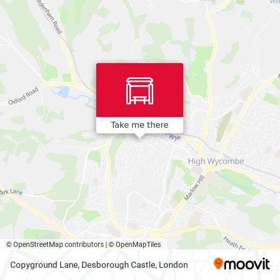 Copyground Lane, Desborough Castle map