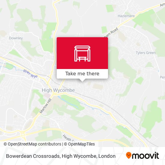 Bowerdean Crossroads, High Wycombe map
