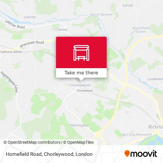 Homefield Road, Chorleywood map