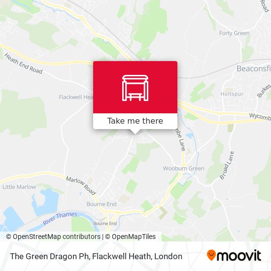 The Green Dragon Ph, Flackwell Heath map