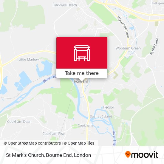 St Mark's Church, Bourne End map