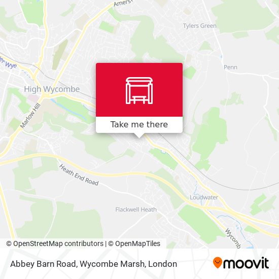 Abbey Barn Road, Wycombe Marsh map