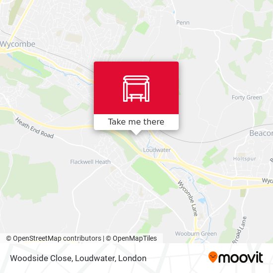 Woodside Close, Loudwater map