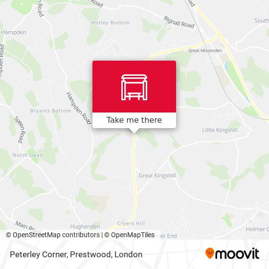 Peterley Corner, Prestwood map