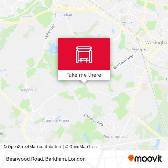 Bearwood Road, Barkham map