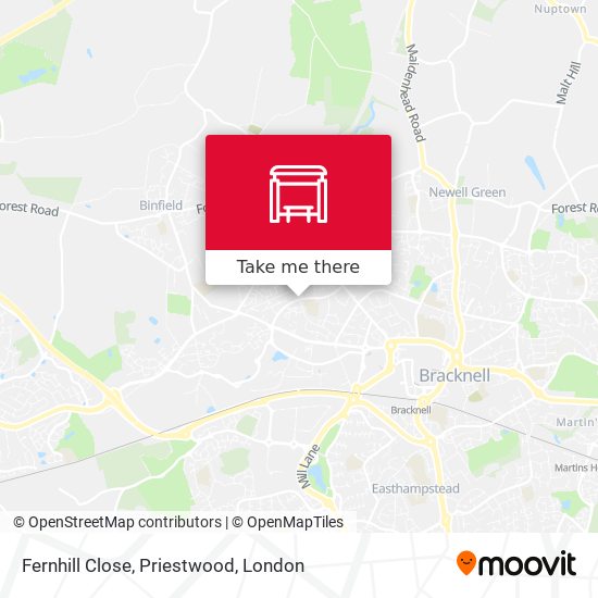 Fernhill Close, Priestwood map