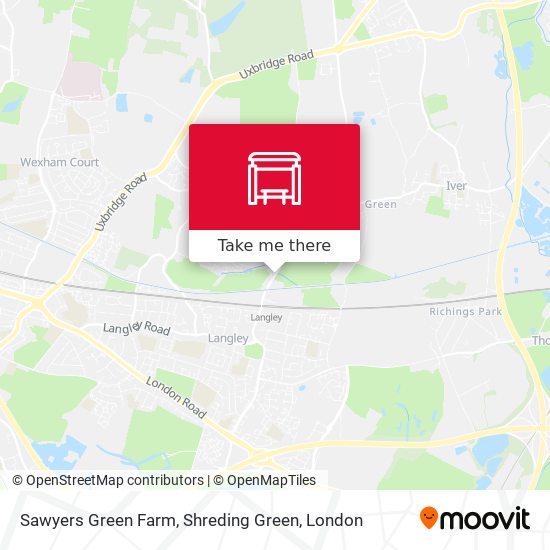 Sawyers Green Farm, Shreding Green map