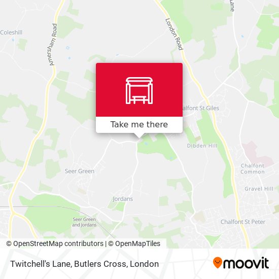 Twitchell's Lane, Butlers Cross map