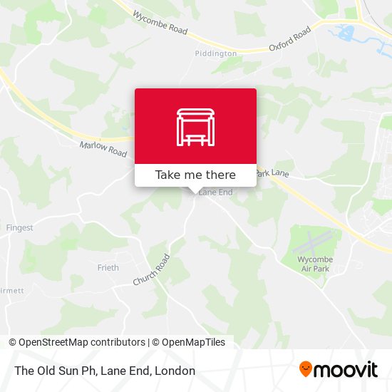 The Old Sun Ph, Lane End map