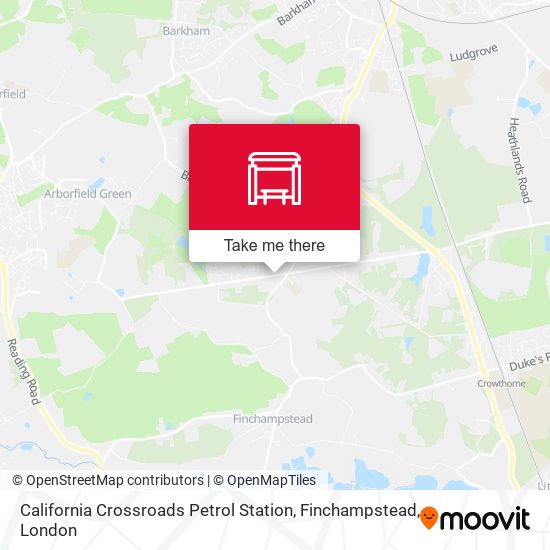 California Crossroads Petrol Station, Finchampstead map