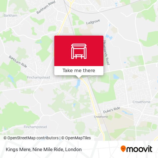 Kings Mere, Nine Mile Ride map