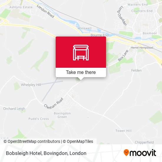 Bobsleigh Hotel, Bovingdon map