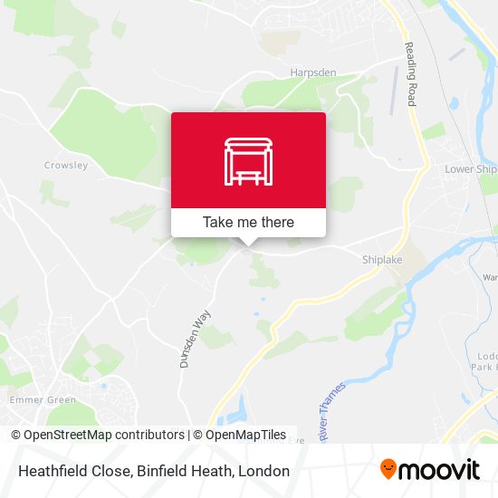 Heathfield Close, Binfield Heath map