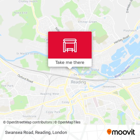 Swansea Road, Reading map