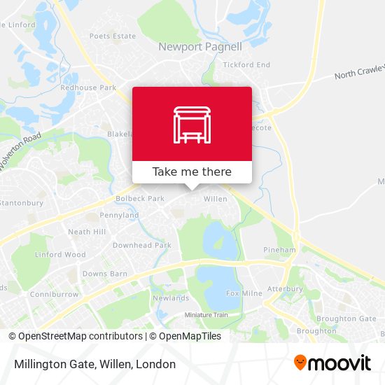 Millington Gate, Willen map
