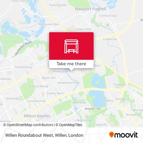 Willen Roundabout West, Willen map