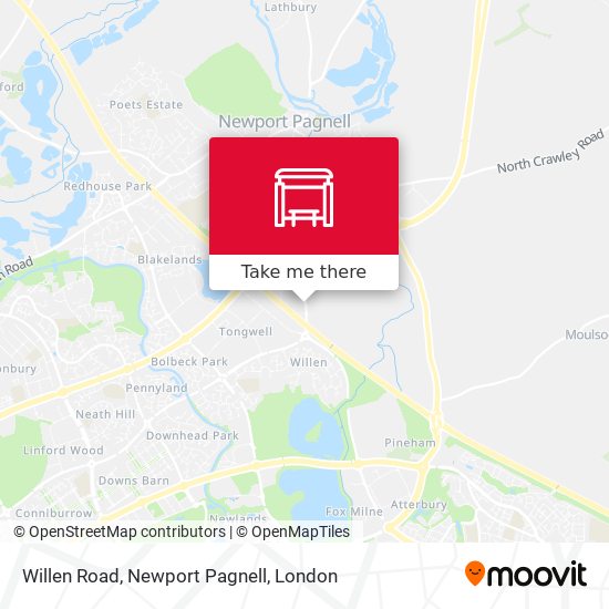Willen Road, Newport Pagnell map